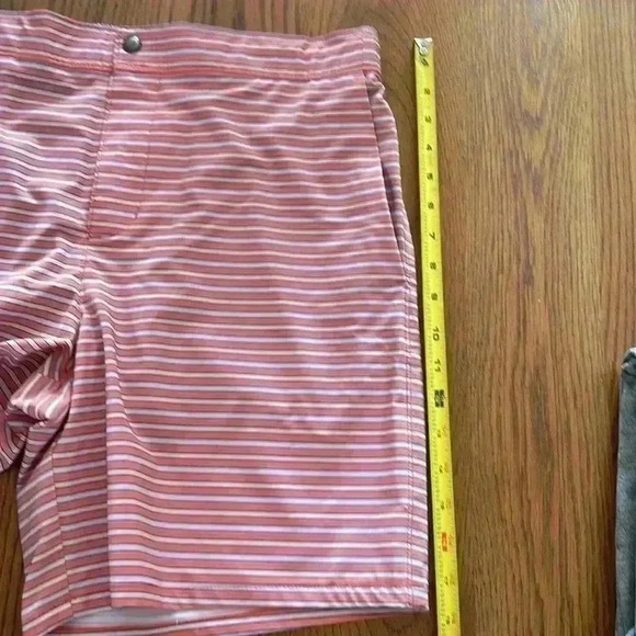 NWOT Men's Lands End Lined 7" Hybrid Swim Shorts Trunks Orange Stripe M 32-34 - Picture 11 of 11